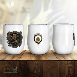 Scottish Mackenzie Clan Badge Scottish Rampant Lion Wine Tartan Tumbler Scottish Plaid Tartan Plaid - ScotsTee - scotstee.com