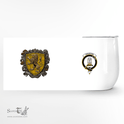 Scottish Houston Clan Badge Scottish Rampant Lion Wine Tartan Tumbler Scottish Plaid Tartan Plaid - ScotsTee - scotstee.com