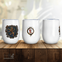 Scottish Boyle Clan Badge Scottish Rampant Lion Wine Tartan Tumbler Scottish Plaid Tartan Plaid - ScotsTee - scotstee.com
