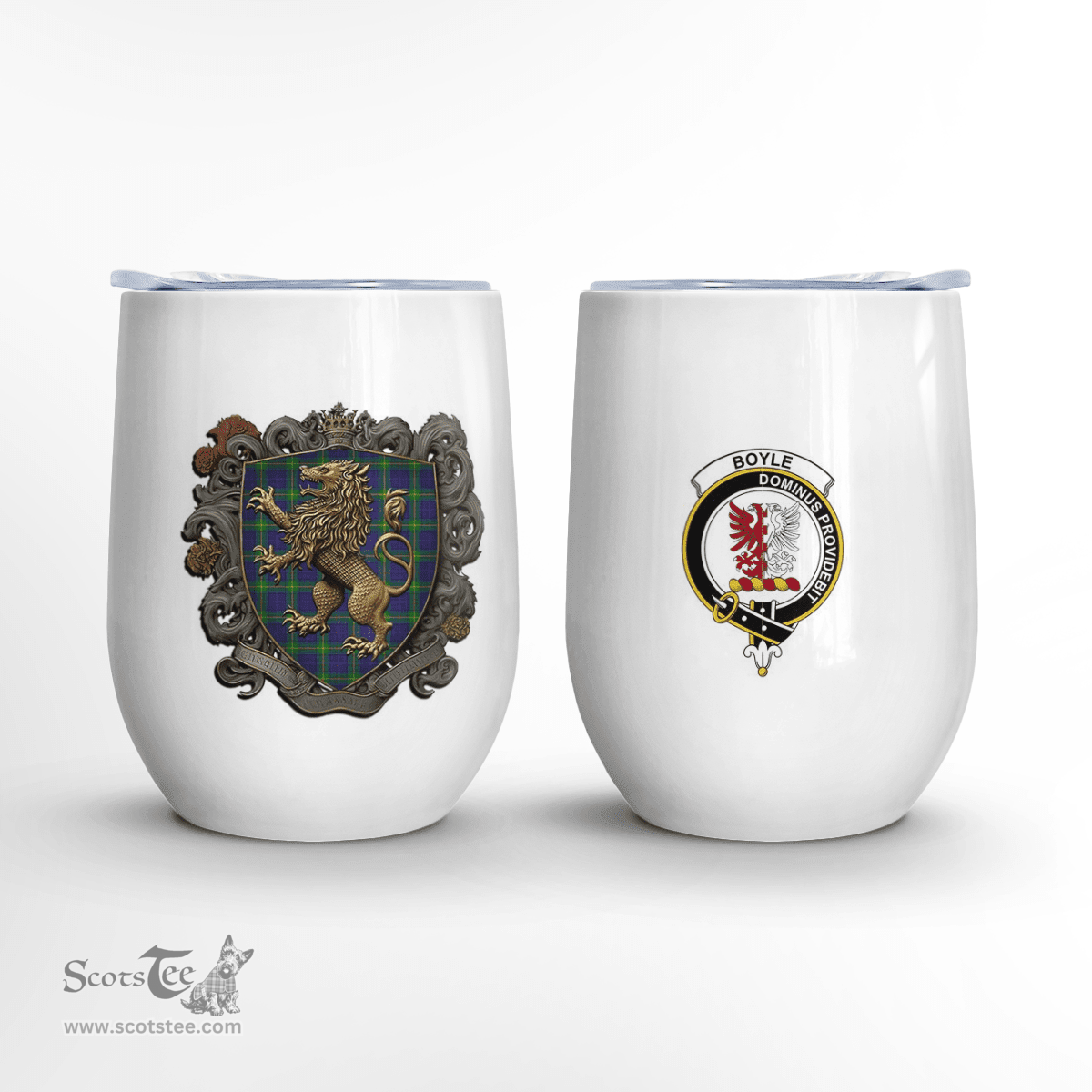 Scottish Boyle Clan Badge Scottish Rampant Lion Wine Tartan Tumbler Scottish Plaid Tartan Plaid - ScotsTee - scotstee.com