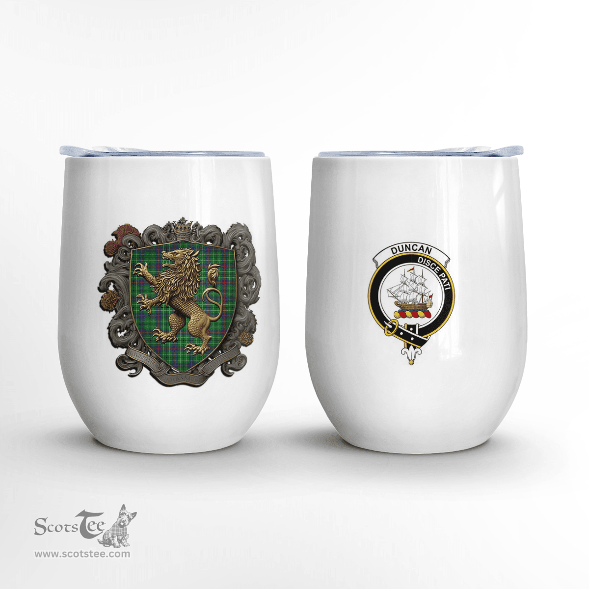 Scottish Duncan Clan Badge Scottish Rampant Lion Wine Tartan Tumbler Scottish Plaid Tartan Plaid - ScotsTee - scotstee.com