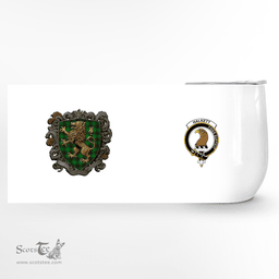 Scottish Halkett Clan Badge Scottish Rampant Lion Wine Tartan Tumbler Scottish Plaid Tartan Plaid - ScotsTee - scotstee.com