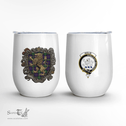 Scottish Inglis Clan Badge Scottish Rampant Lion Wine Tartan Tumbler Scottish Plaid Tartan Plaid - ScotsTee - scotstee.com
