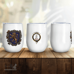 Scottish Fleming Clan Badge Scottish Rampant Lion Wine Tartan Tumbler Scottish Plaid Tartan Plaid - ScotsTee - scotstee.com