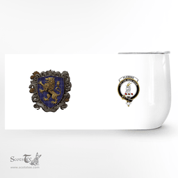 Scottish Fleming Clan Badge Scottish Rampant Lion Wine Tartan Tumbler Scottish Plaid Tartan Plaid - ScotsTee - scotstee.com