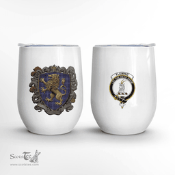 Scottish Fleming Clan Badge Scottish Rampant Lion Wine Tartan Tumbler Scottish Plaid Tartan Plaid - ScotsTee - scotstee.com