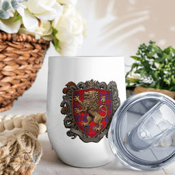 Scottish Leslie Clan Badge Scottish Rampant Lion Wine Tartan Tumbler Scottish Plaid Tartan Plaid - ScotsTee - scotstee.com