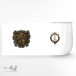 Scottish Gray Clan Badge Scottish Rampant Lion Wine Tartan Tumbler Scottish Plaid Tartan Plaid - ScotsTee - scotstee.com