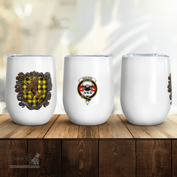 Scottish Macleod Of Lewis Clan Badge Scottish Rampant Lion Wine Tartan Tumbler Scottish Plaid Tartan Plaid - ScotsTee - scotstee.com