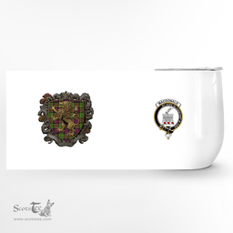 Scottish Macdonald Ranald Clan Badge Scottish Rampant Lion Wine Tartan Tumbler Scottish Plaid Tartan Plaid - ScotsTee - scotstee.com