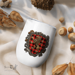 Scottish Cunningham Clan Badge Scottish Rampant Lion Wine Tartan Tumbler Scottish Plaid Tartan Plaid - ScotsTee - scotstee.com