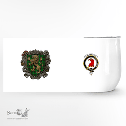 Scottish Halkerston Clan Badge Scottish Rampant Lion Wine Tartan Tumbler Scottish Plaid Tartan Plaid - ScotsTee - scotstee.com