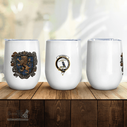 Scottish Macinnes Clan Badge Scottish Rampant Lion Wine Tartan Tumbler Scottish Plaid Tartan Plaid - ScotsTee - scotstee.com