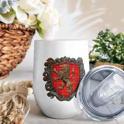 Scottish Burnett Clan Badge Scottish Rampant Lion Wine Tartan Tumbler Scottish Plaid Tartan Plaid - ScotsTee - scotstee.com