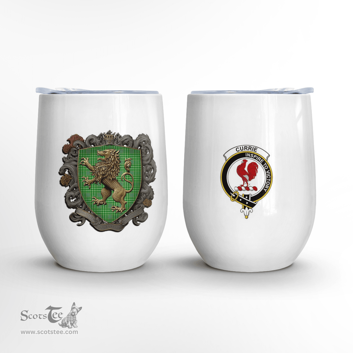 Scottish Currie Or Curry Clan Badge Scottish Rampant Lion Wine Tartan Tumbler Scottish Plaid Tartan Plaid - ScotsTee - scotstee.com