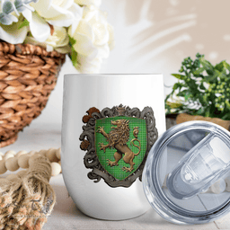 Scottish Currie Or Curry Clan Badge Scottish Rampant Lion Wine Tartan Tumbler Scottish Plaid Tartan Plaid - ScotsTee - scotstee.com
