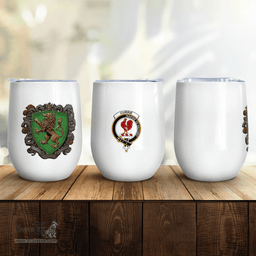 Scottish Currie Or Curry Clan Badge Scottish Rampant Lion Wine Tartan Tumbler Scottish Plaid Tartan Plaid - ScotsTee - scotstee.com