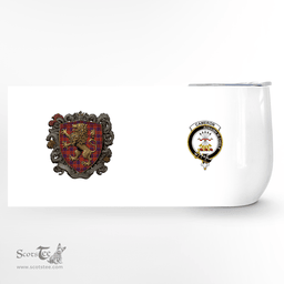 Scottish Cameron Clan Badge Scottish Rampant Lion Wine Tartan Tumbler Scottish Plaid Tartan Plaid - ScotsTee - scotstee.com