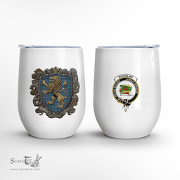 Scottish Douglas Clan Badge Scottish Rampant Lion Wine Tartan Tumbler Scottish Plaid Tartan Plaid - ScotsTee - scotstee.com
