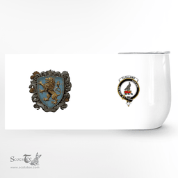 Scottish Clelland Clan Badge Scottish Rampant Lion Wine Tartan Tumbler Scottish Plaid Tartan Plaid - ScotsTee - scotstee.com