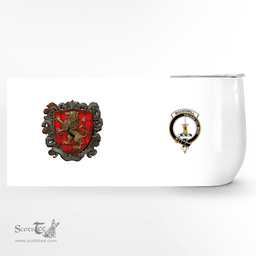 Scottish Macdowall Of Garthland Clan Badge Scottish Rampant Lion Wine Tartan Tumbler Scottish Plaid Tartan Plaid - ScotsTee - scotstee.com