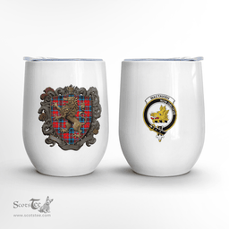Scottish Mactavish Clan Badge Scottish Rampant Lion Wine Tartan Tumbler Scottish Plaid Tartan Plaid - ScotsTee - scotstee.com