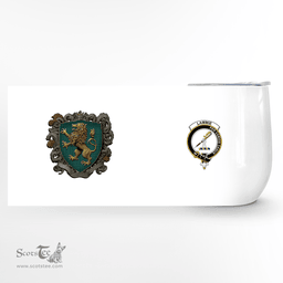 Scottish Lammie Clan Badge Scottish Rampant Lion Wine Tartan Tumbler Scottish Plaid Tartan Plaid - ScotsTee - scotstee.com