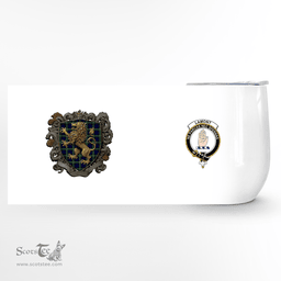 Scottish Lamont Clan Badge Scottish Rampant Lion Wine Tartan Tumbler Scottish Plaid Tartan Plaid - ScotsTee - scotstee.com