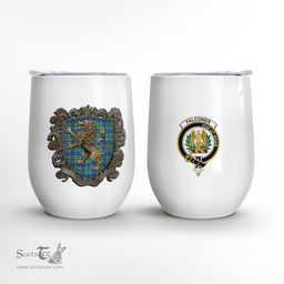 Scottish Falconer Clan Badge Scottish Rampant Lion Wine Tartan Tumbler Scottish Plaid Tartan Plaid - ScotsTee - scotstee.com