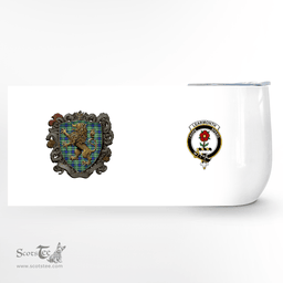 Scottish Learmonth Clan Badge Scottish Rampant Lion Wine Tartan Tumbler Scottish Plaid Tartan Plaid - ScotsTee - scotstee.com