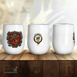 Scottish Majoribanks Clan Badge Scottish Rampant Lion Wine Tartan Tumbler Scottish Plaid Tartan Plaid - ScotsTee - scotstee.com