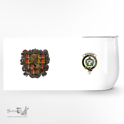 Scottish Buchanan Clan Badge Scottish Rampant Lion Wine Tartan Tumbler Scottish Plaid Tartan Plaid - ScotsTee - scotstee.com