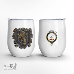 Scottish Guthrie Clan Badge Scottish Rampant Lion Wine Tartan Tumbler Scottish Plaid Tartan Plaid - ScotsTee - scotstee.com