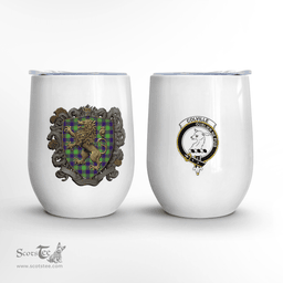 Scottish Colville Clan Badge Scottish Rampant Lion Wine Tartan Tumbler Scottish Plaid Tartan Plaid - ScotsTee - scotstee.com