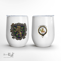 Scottish Macthomas Clan Badge Scottish Rampant Lion Wine Tartan Tumbler Scottish Plaid Tartan Plaid - ScotsTee - scotstee.com