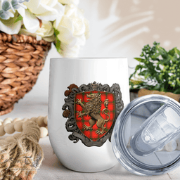 Scottish Darroch Of Gourock Clan Badge Scottish Rampant Lion Wine Tartan Tumbler Scottish Plaid Tartan Plaid - ScotsTee - scotstee.com