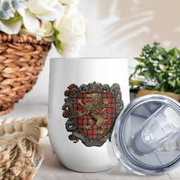 Scottish Macduff Clan Badge Scottish Rampant Lion Wine Tartan Tumbler Scottish Plaid Tartan Plaid - ScotsTee - scotstee.com