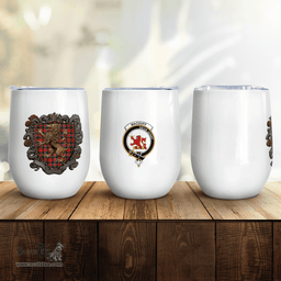 Scottish Macduff Clan Badge Scottish Rampant Lion Wine Tartan Tumbler Scottish Plaid Tartan Plaid - ScotsTee - scotstee.com