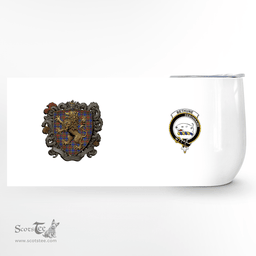 Scottish Bethune Clan Badge Scottish Rampant Lion Wine Tartan Tumbler Scottish Plaid Tartan Plaid - ScotsTee - scotstee.com