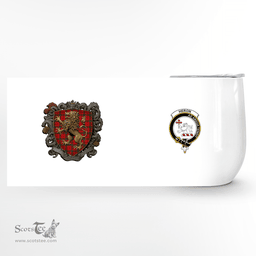 Scottish Heron Clan Badge Scottish Rampant Lion Wine Tartan Tumbler Scottish Plaid Tartan Plaid - ScotsTee - scotstee.com
