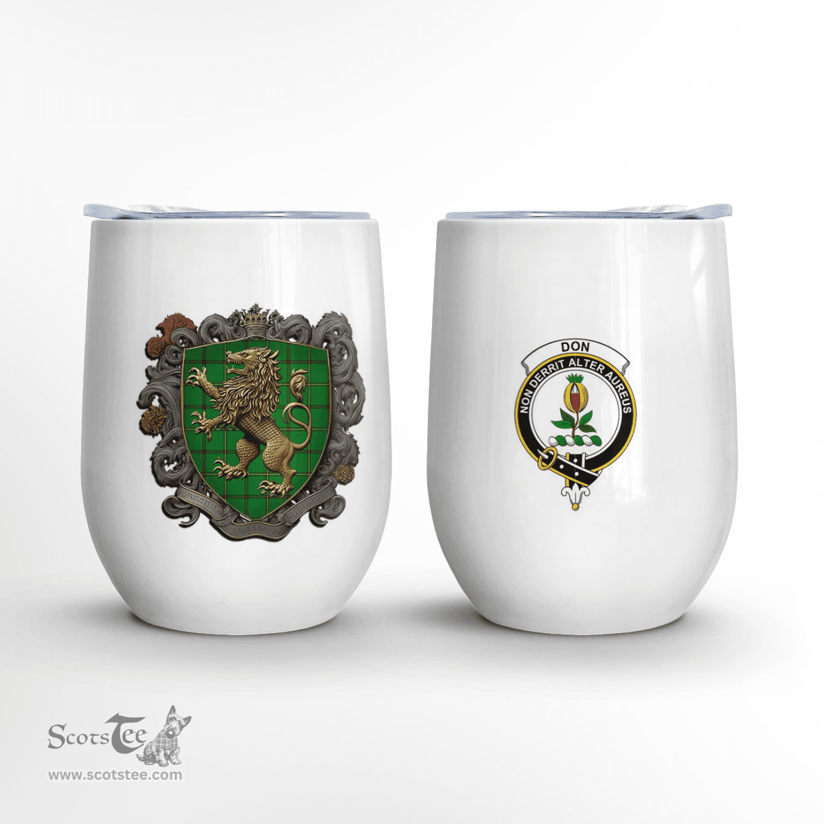 Scottish Don Clan Badge Scottish Rampant Lion Wine Tartan Tumbler Scottish Plaid Tartan Plaid - ScotsTee - scotstee.com