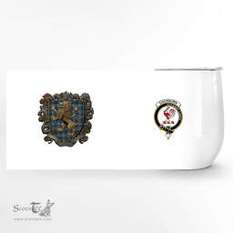 Scottish Cockburn Clan Badge Scottish Rampant Lion Wine Tartan Tumbler Scottish Plaid Tartan Plaid - ScotsTee - scotstee.com