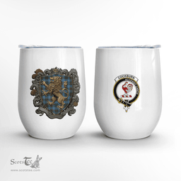 Scottish Cockburn Clan Badge Scottish Rampant Lion Wine Tartan Tumbler Scottish Plaid Tartan Plaid - ScotsTee - scotstee.com