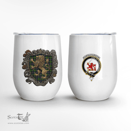 Scottish Farquharson Clan Badge Scottish Rampant Lion Wine Tartan Tumbler Scottish Plaid Tartan Plaid - ScotsTee - scotstee.com