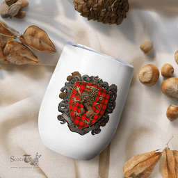 Scottish Macdonald Of Sleat Clan Badge Scottish Rampant Lion Wine Tartan Tumbler Scottish Plaid Tartan Plaid - ScotsTee - scotstee.com