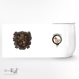 Scottish Macdonald Donald Clan Badge Scottish Rampant Lion Wine Tartan Tumbler Scottish Plaid Tartan Plaid - ScotsTee - scotstee.com