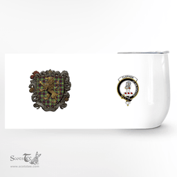 Scottish Clephan Clan Badge Scottish Rampant Lion Wine Tartan Tumbler Scottish Plaid Tartan Plaid - ScotsTee - scotstee.com