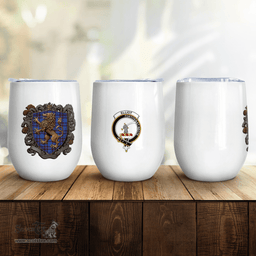 Scottish Elliot Clan Badge Scottish Rampant Lion Wine Tartan Tumbler Scottish Plaid Tartan Plaid - ScotsTee - scotstee.com
