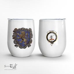 Scottish Elliot Clan Badge Scottish Rampant Lion Wine Tartan Tumbler Scottish Plaid Tartan Plaid - ScotsTee - scotstee.com
