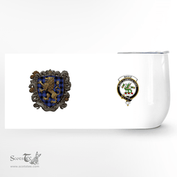 Scottish Maule Clan Badge Scottish Rampant Lion Wine Tartan Tumbler Scottish Plaid Tartan Plaid - ScotsTee - scotstee.com